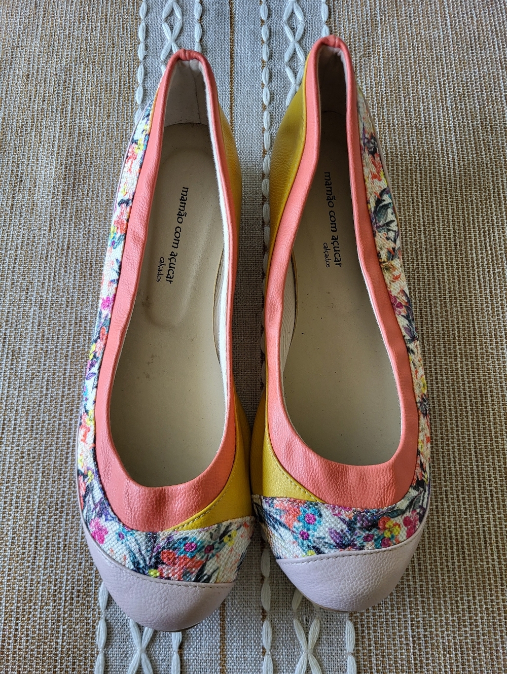 Coral & Yellow Floral Ballet Flats